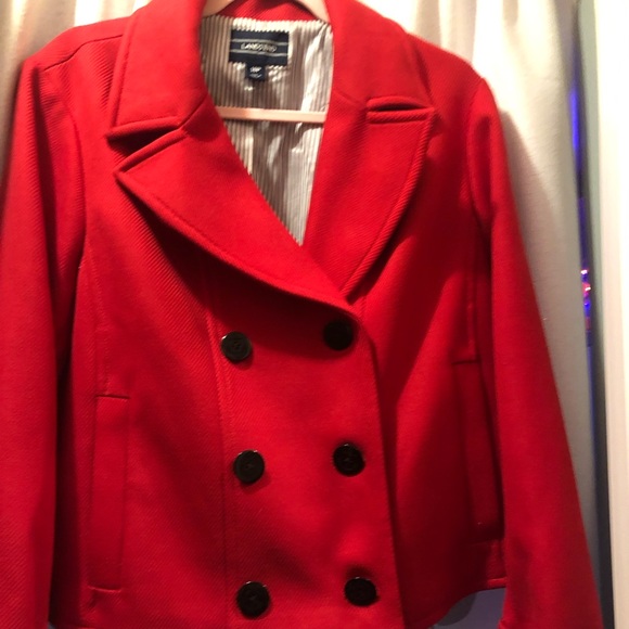 Lands End Cropped Red Jacket - Picture 3 of 8